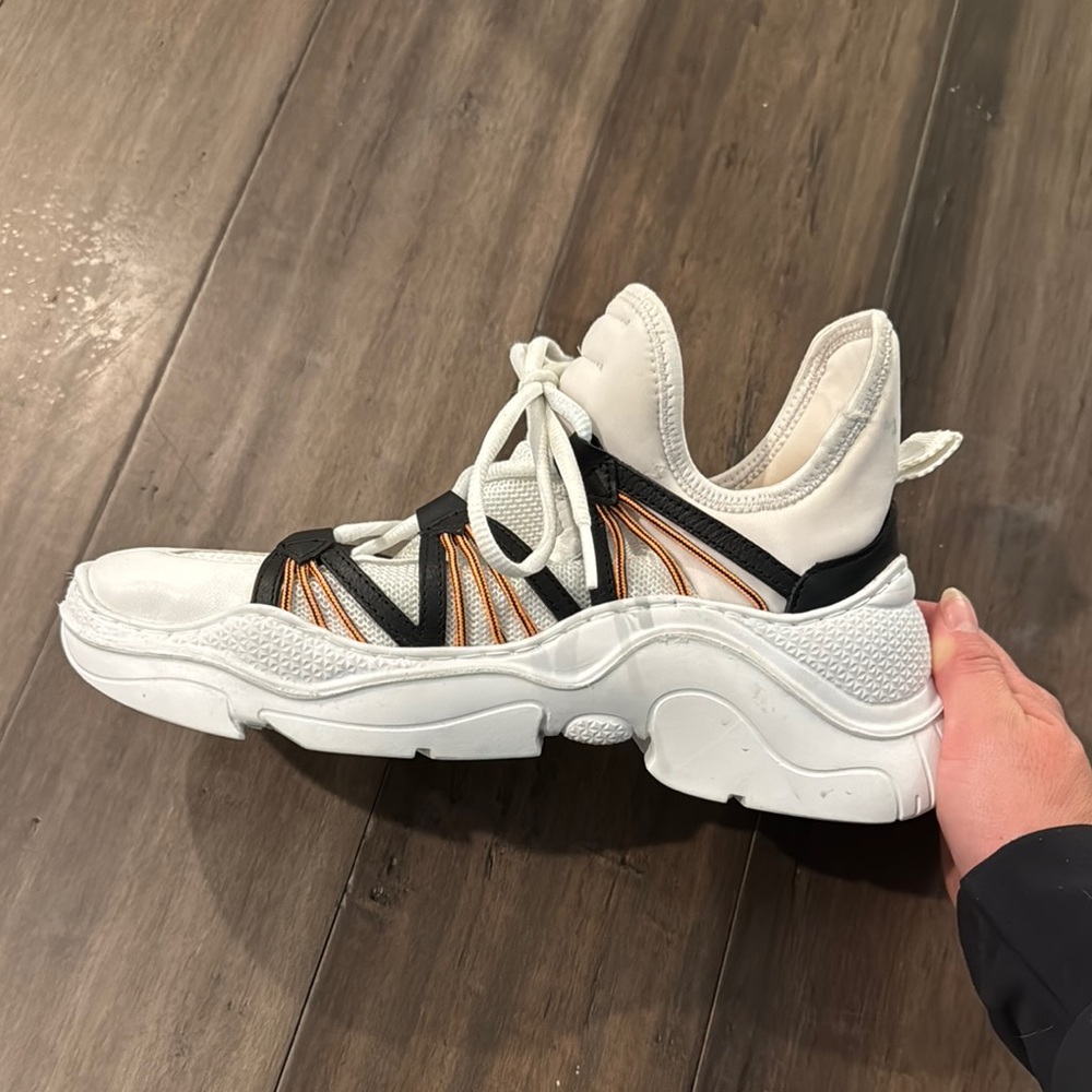 SCHUTZ White and Black Chunky Sneakers